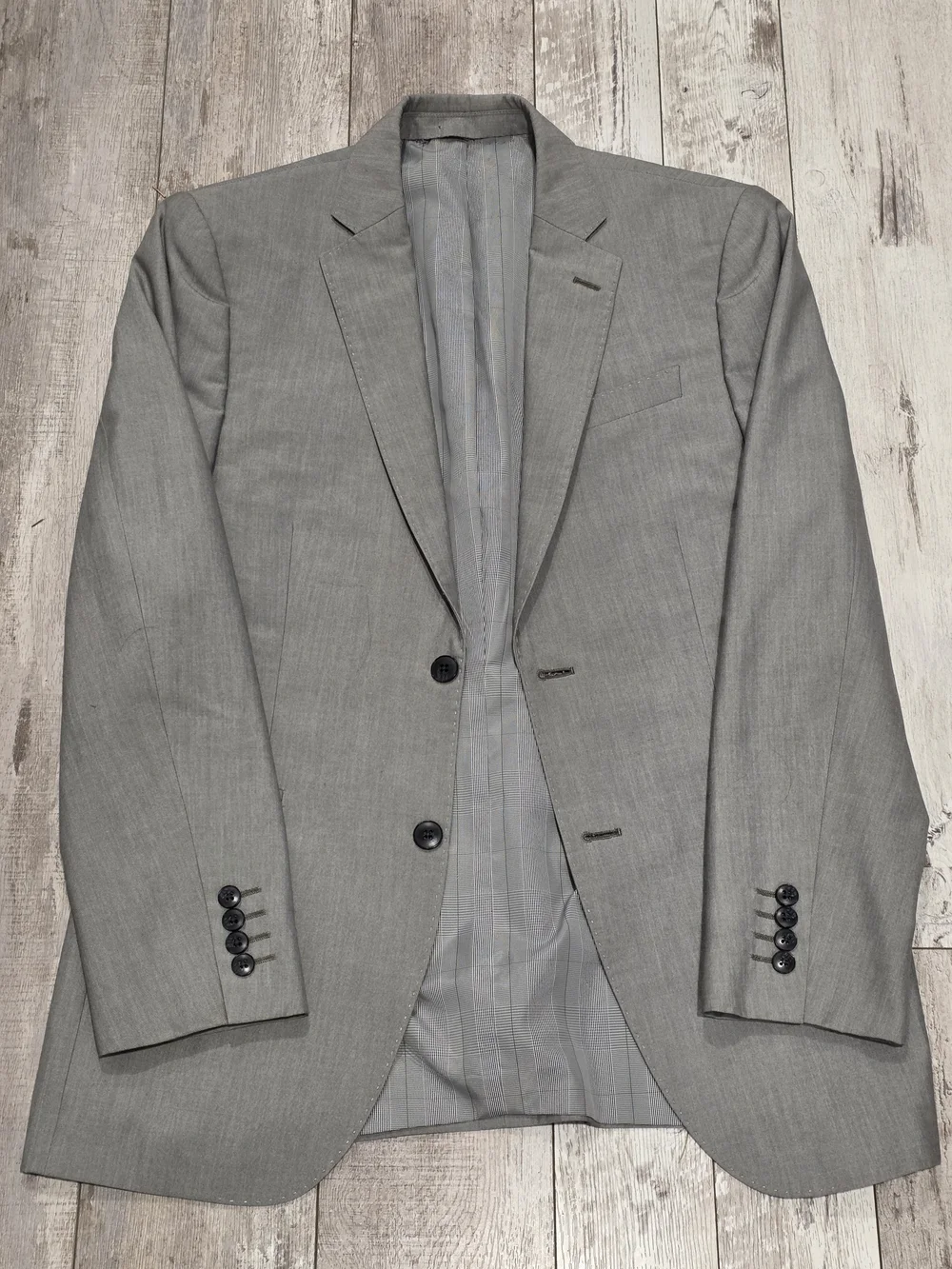 38R Men's JF J. Ferrar 2 Button Blazer Gray Slim Fit Sport Coat